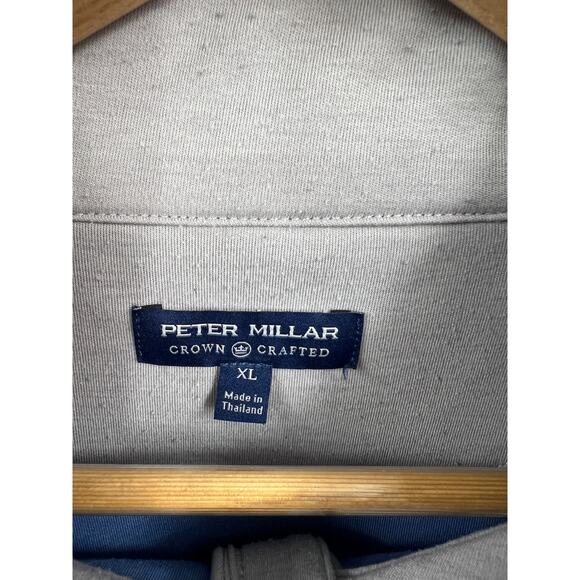 Peter Millar‎ Sweater Blue Bullseye Precision Wool Blend Quarter-Zip Pullover XL - Picture 2 of 9